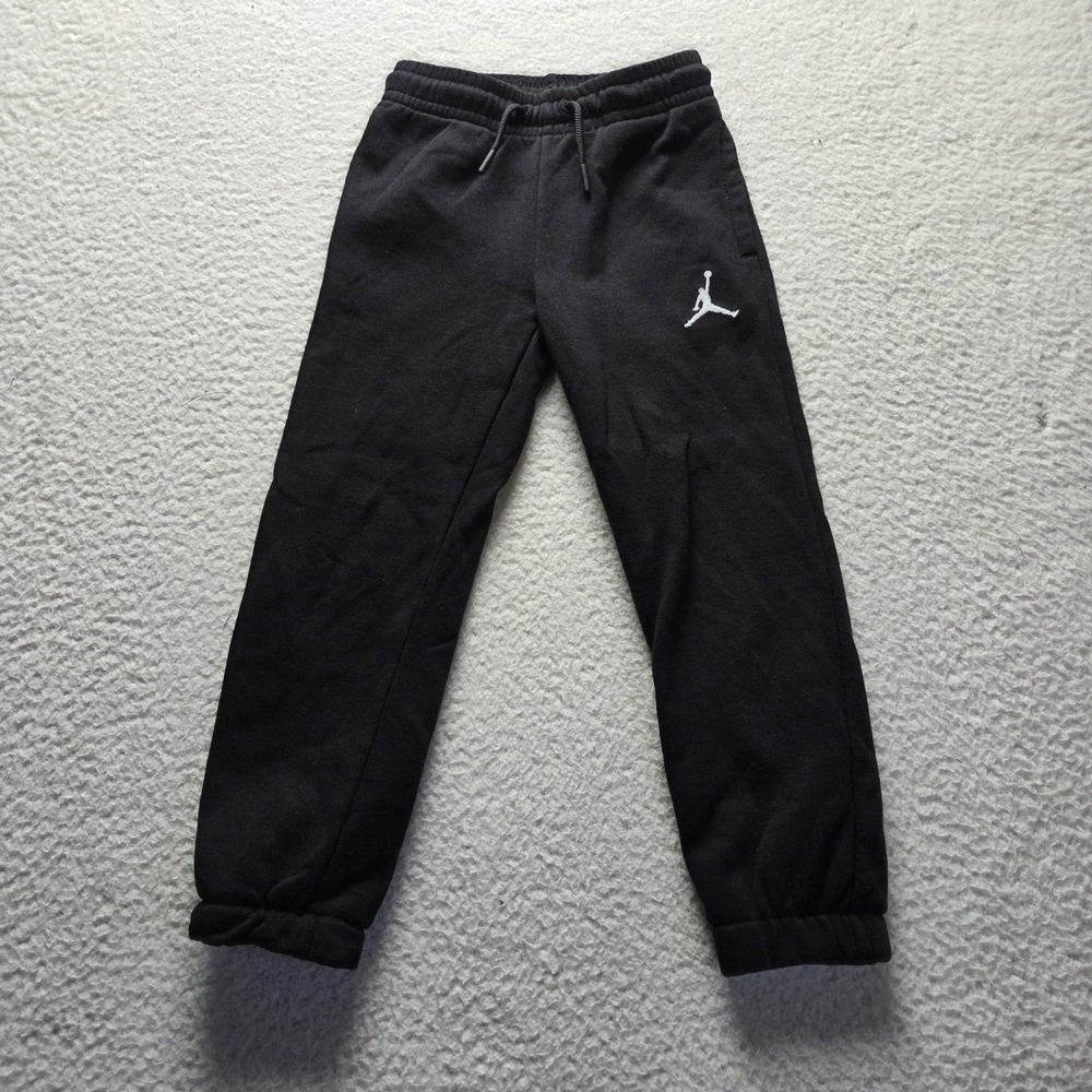 Jordan Pants Kids 5-6 Years Black Fleece Jogger Sweatpants Ankle Athletic Logo